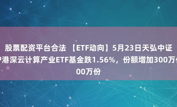 股票配资平台合法 【ETF动向】5月23日天弘中证沪港深云计算产业ETF基金跌1.56%，份额增加300万份