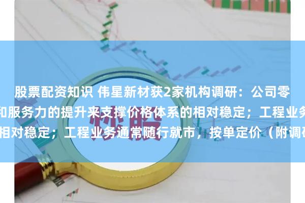 股票配资知识 伟星新材获2家机构调研：公司零售业务主要通过产品力和服务力的提升来支撑价格体系的相对稳定；工程业务通常随行就市，按单定价（附调研问答）